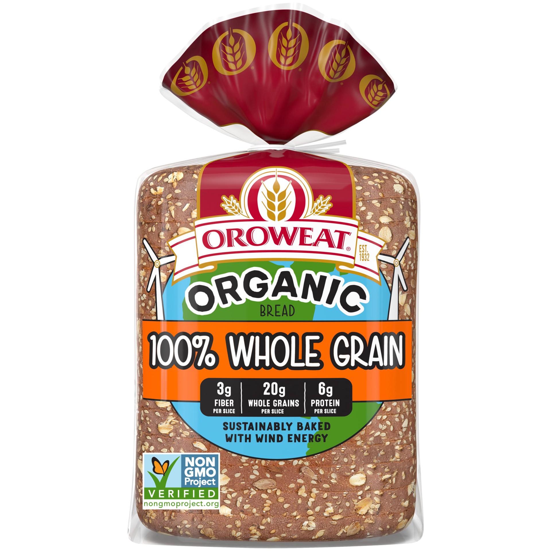 slide 1 of 7, Oroweat Organic 100% Whole Grain Bread, 27 oz, Wheat Bread, Bag, 27 oz