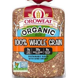 Oroweat Organic 100% Whole Grain Bread, 27 oz, Wheat Bread, Bag