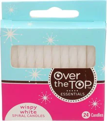 Over The Top Essentials Wispy White Spiral Candles 24 ea
