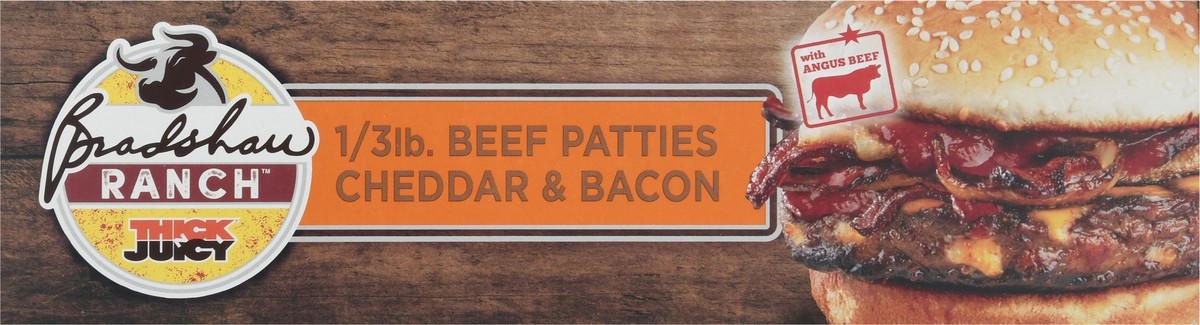 slide 3 of 9, Bradshaw Ranch Thick N Juicy Cheddar & Bacon Beef Patties Packed, Unspecified 6 ea, 6 ct