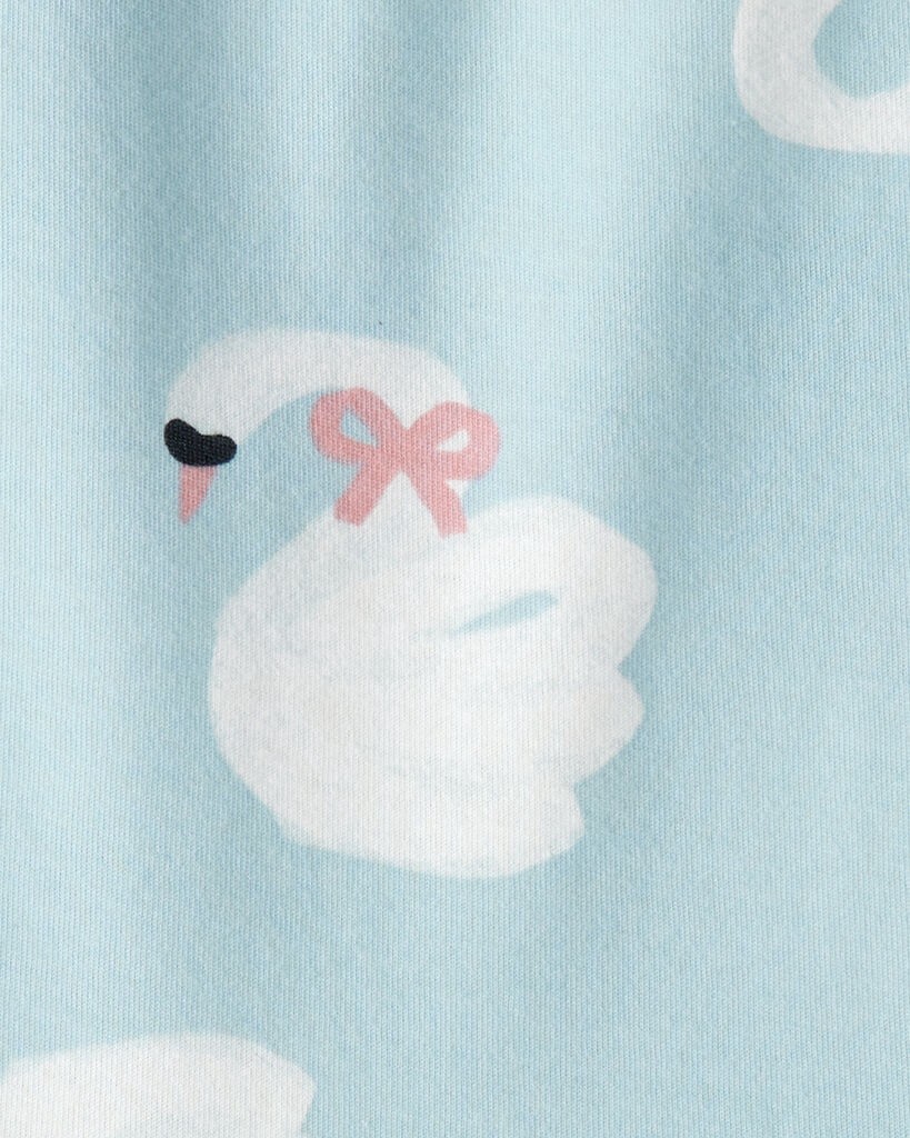 slide 2 of 2, Carter's Toddler Girl Swan Print Long-Sleeve Peplum Top - Blue Blue 4T, 1 ct