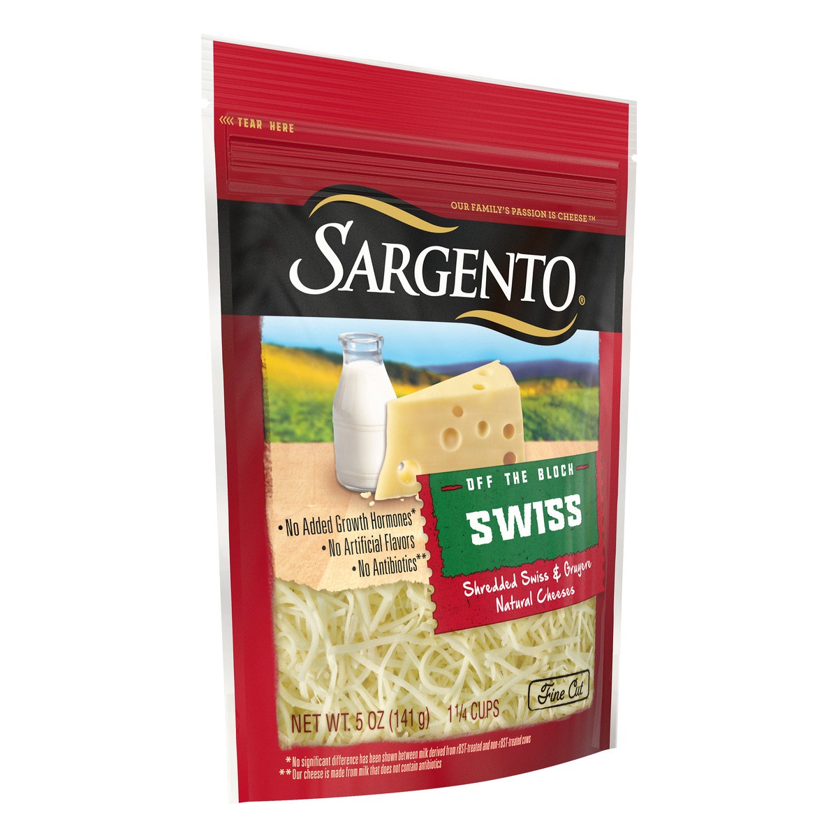 slide 4 of 9, Sargento Off The Block Swiss Shredded Cheese, 5 oz