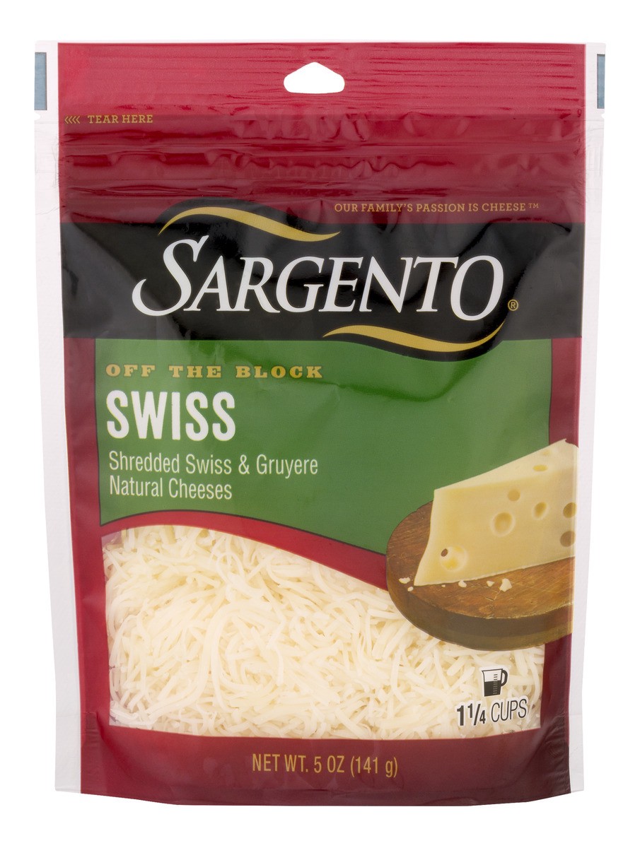 slide 1 of 9, Sargento Off The Block Swiss Shredded Cheese, 5 oz
