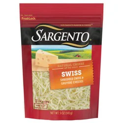 Sargento Shredded Swiss Natural Cheese, 5 oz.