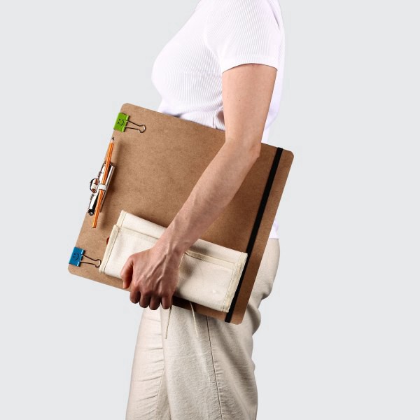 slide 3 of 6, Officemate® Artist Sketch Board With Elastic Band, 13-1/4 x 13-1/4"", Brown, 100% Recycled, 1 ct