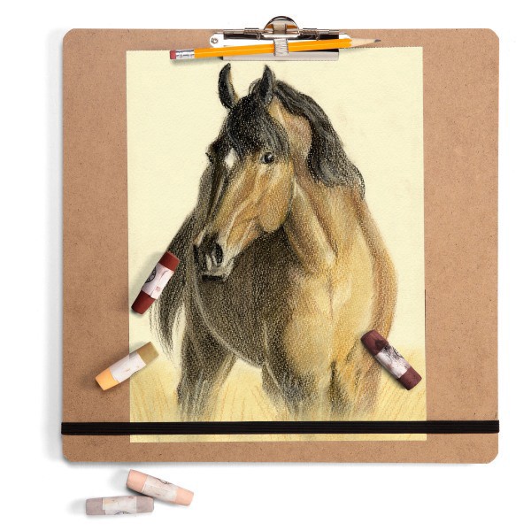 slide 2 of 6, Officemate® Artist Sketch Board With Elastic Band, 13-1/4 x 13-1/4"", Brown, 100% Recycled, 1 ct