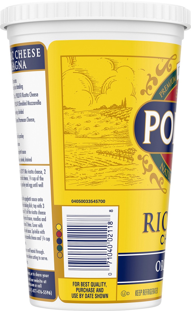 slide 9 of 10, Polly-O Original Ricotta Cheese, 32 oz Tub, 32 oz