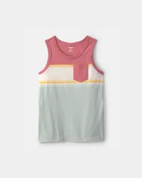 Oshkosh Boys Colorblock Pocket Tank Top - Red/Ivory/Blue - Size 10