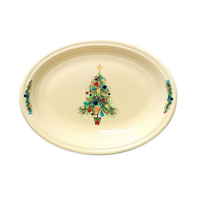 slide 1 of 1, Fiesta Christmas Tree Oval Platter, 12 in