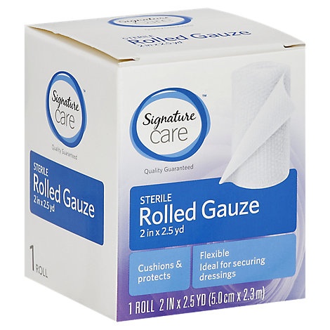 slide 1 of 1, Signature Care Gauze Rolled Sterile Flexible 2In X 2.5Yd - Each, 1 ct
