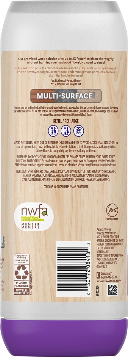 slide 2 of 8, Swiffer Power Mop Wood Refill Solution, QuickDry Hardwood Floor Cleaner, Lemon Scent, 25.3oz, 25.3 fl oz