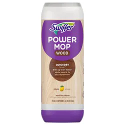 Swiffer Power Mop Wood Refill Solution, QuickDry Hardwood Floor Cleaner, Lemon Scent, 25.3oz