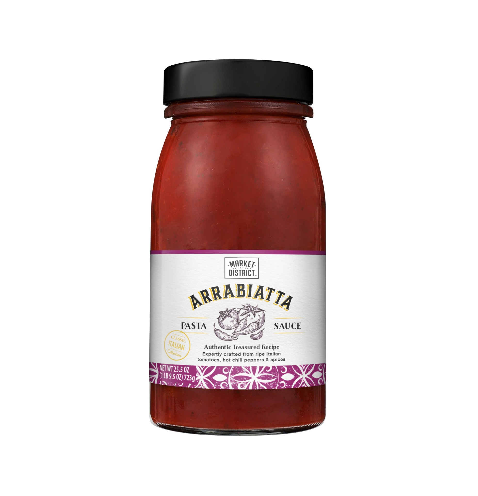 slide 1 of 1, Market District Arrabiatta Pasta Sauce, 25.5 oz