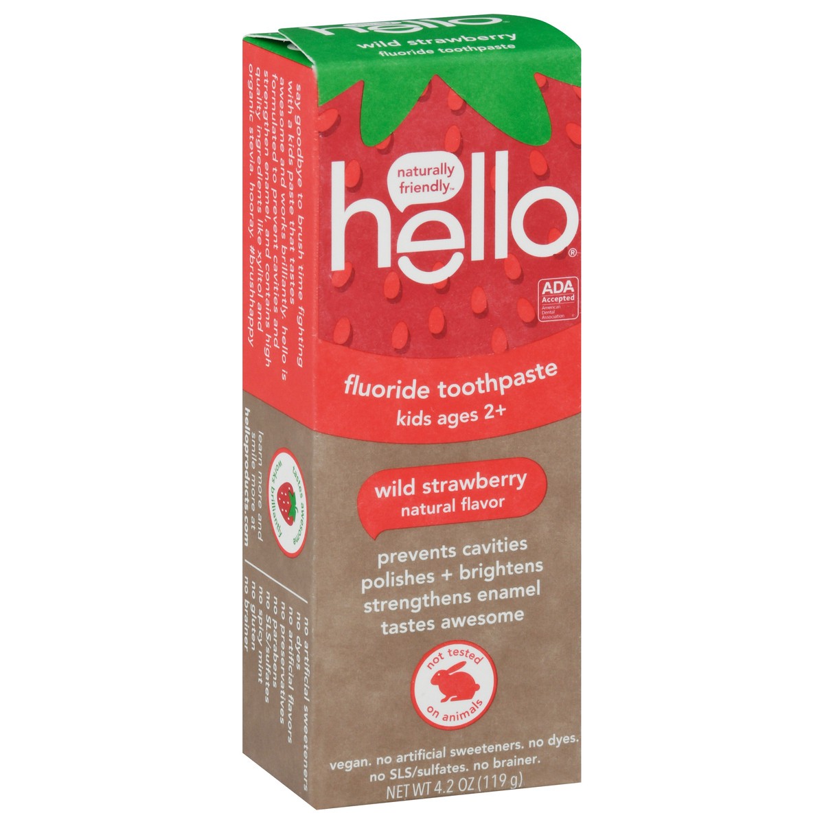 slide 2 of 9, hello Kids Natural Wild Strawberry Fluoride Toothpaste, Natural Flavor, Vegan & SLS Free, 4.2 oz