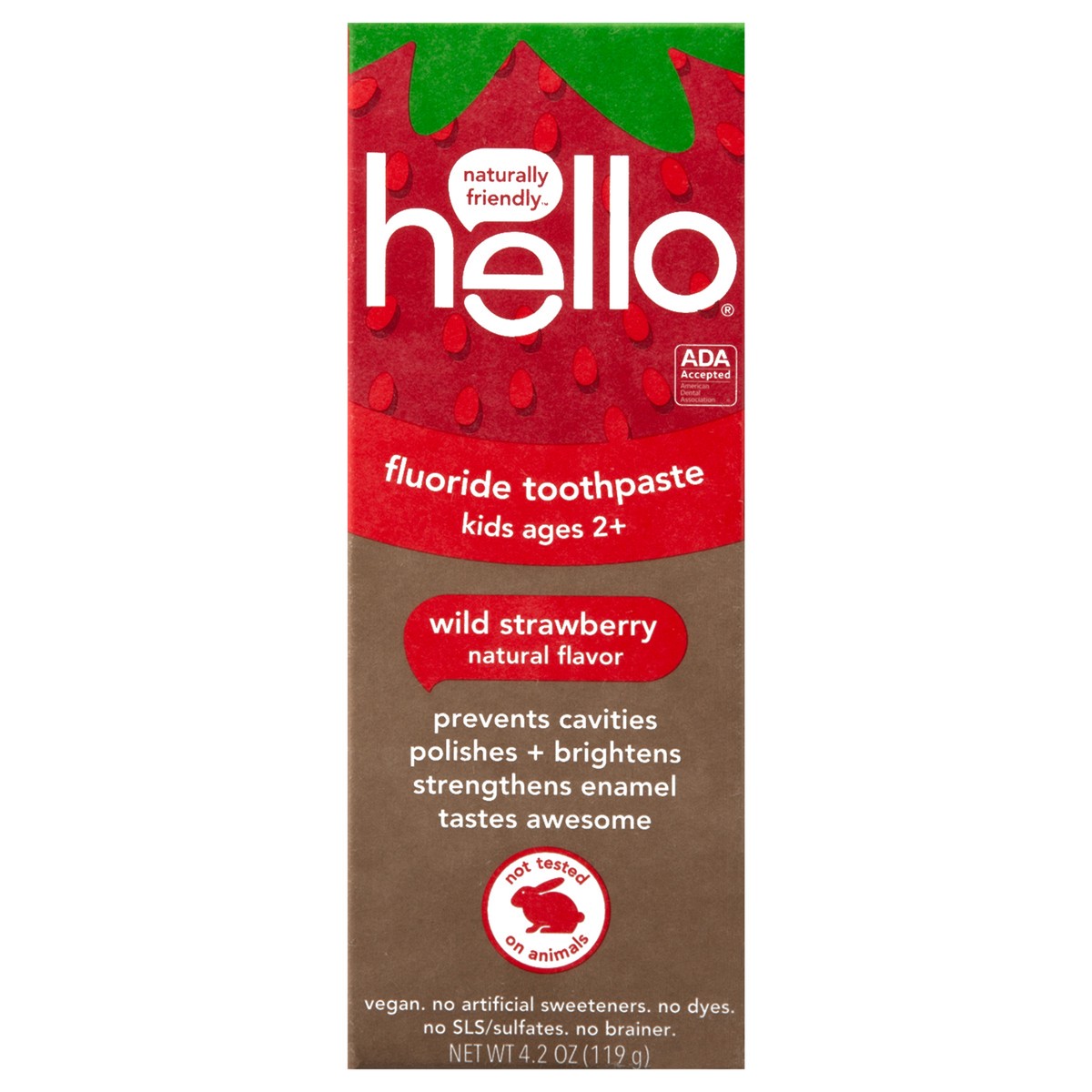 slide 1 of 9, hello Kids Natural Wild Strawberry Fluoride Toothpaste, Natural Flavor, Vegan & SLS Free, 4.2 oz