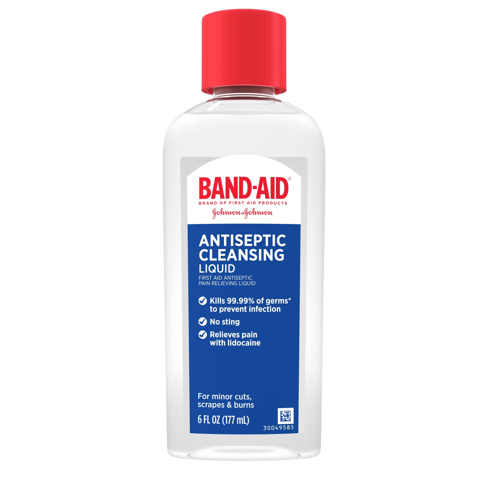 slide 1 of 7, BAND-AIDBrand Pain Relieving Antiseptic Cleansing Liquid, 6 fl. Oz, 6 fl oz