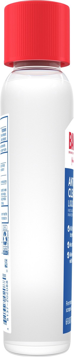 slide 6 of 7, BAND-AID Antiseptic Cleansing Liquid, First Aid Antiseptic Wash Relieves Pain & Kills Germs, with Benzalkonium Cl Wound Antiseptic & Lidocaine HCl Topical Analgesic, 6 fl. oz, 6 fl oz
