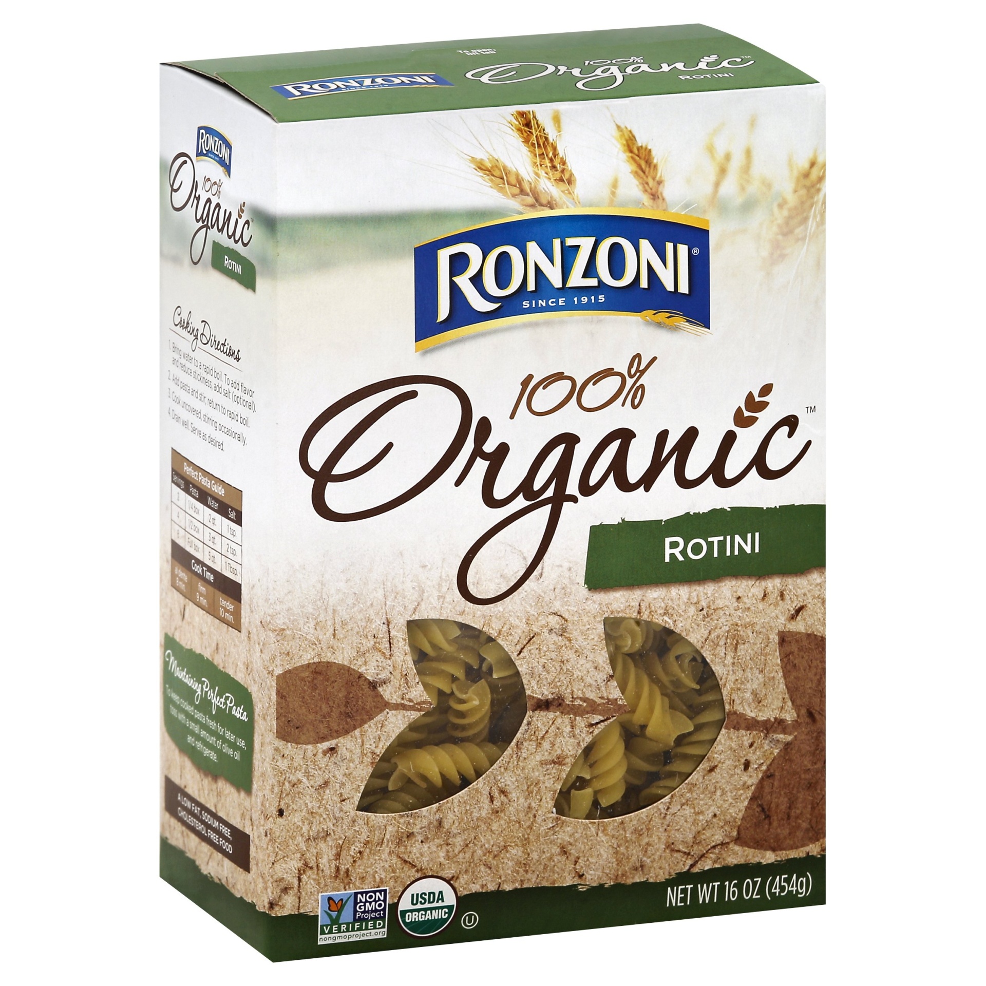 slide 1 of 8, Ronzoni 100% Organic Rotini, 16 oz