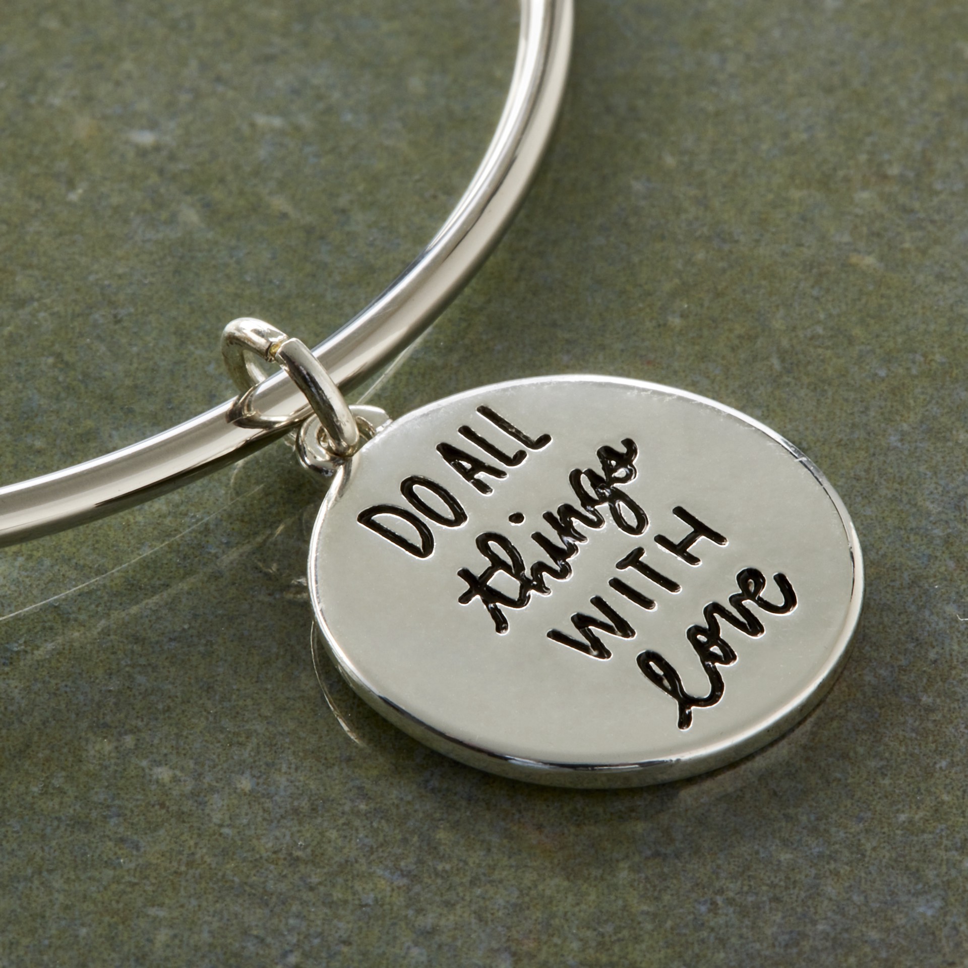 slide 2 of 3, Charmalong Silver Plated Do All Things With Love Charm By Bead Landing, 0.94 in x 0.71 in x 0.2 in