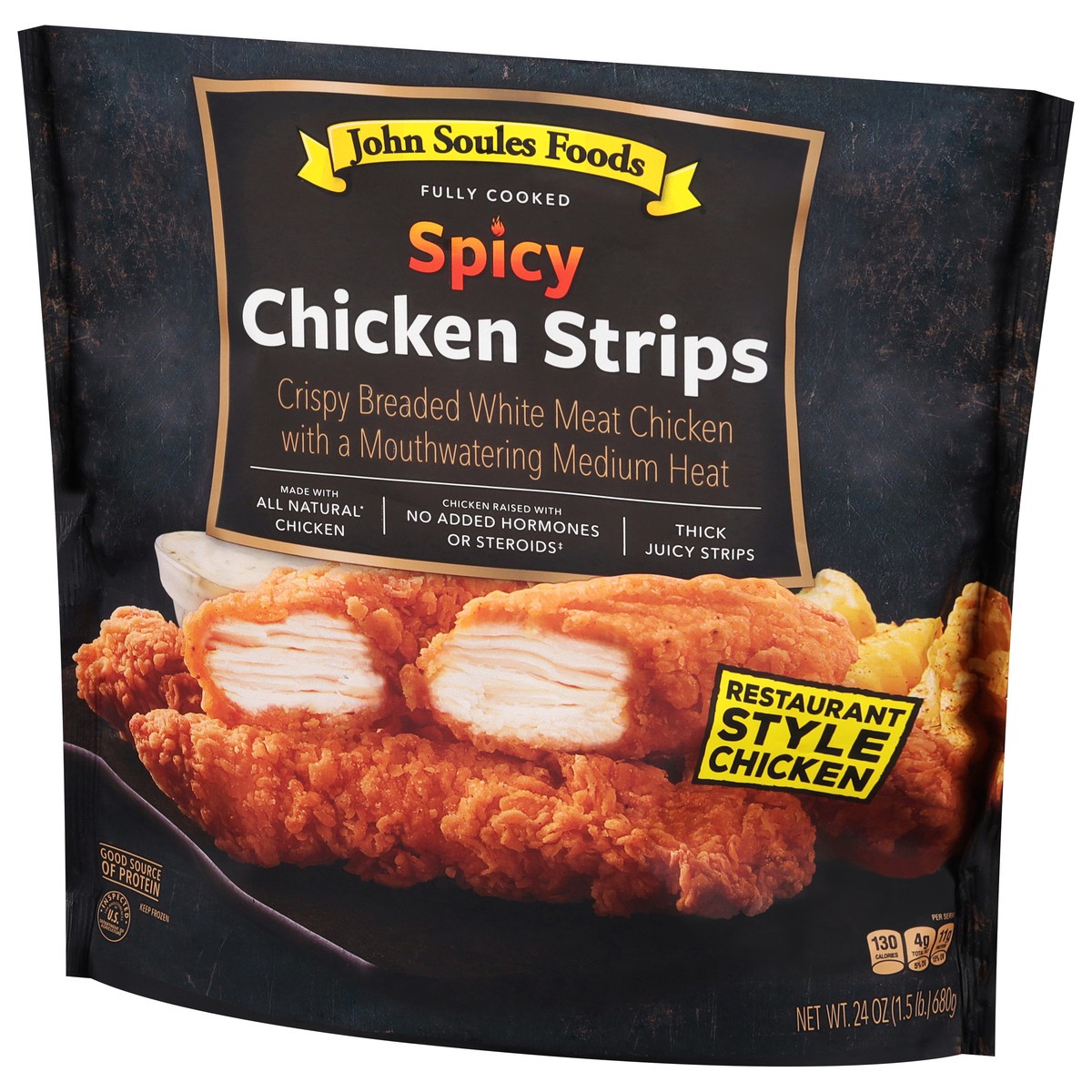 slide 8 of 13, John Soules Foods Spicy Chicken Strips 24 oz, 24 oz