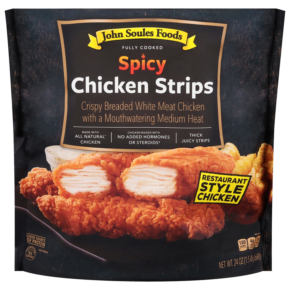 slide 4 of 13, John Soules Foods Spicy Chicken Strips 24 oz, 24 oz