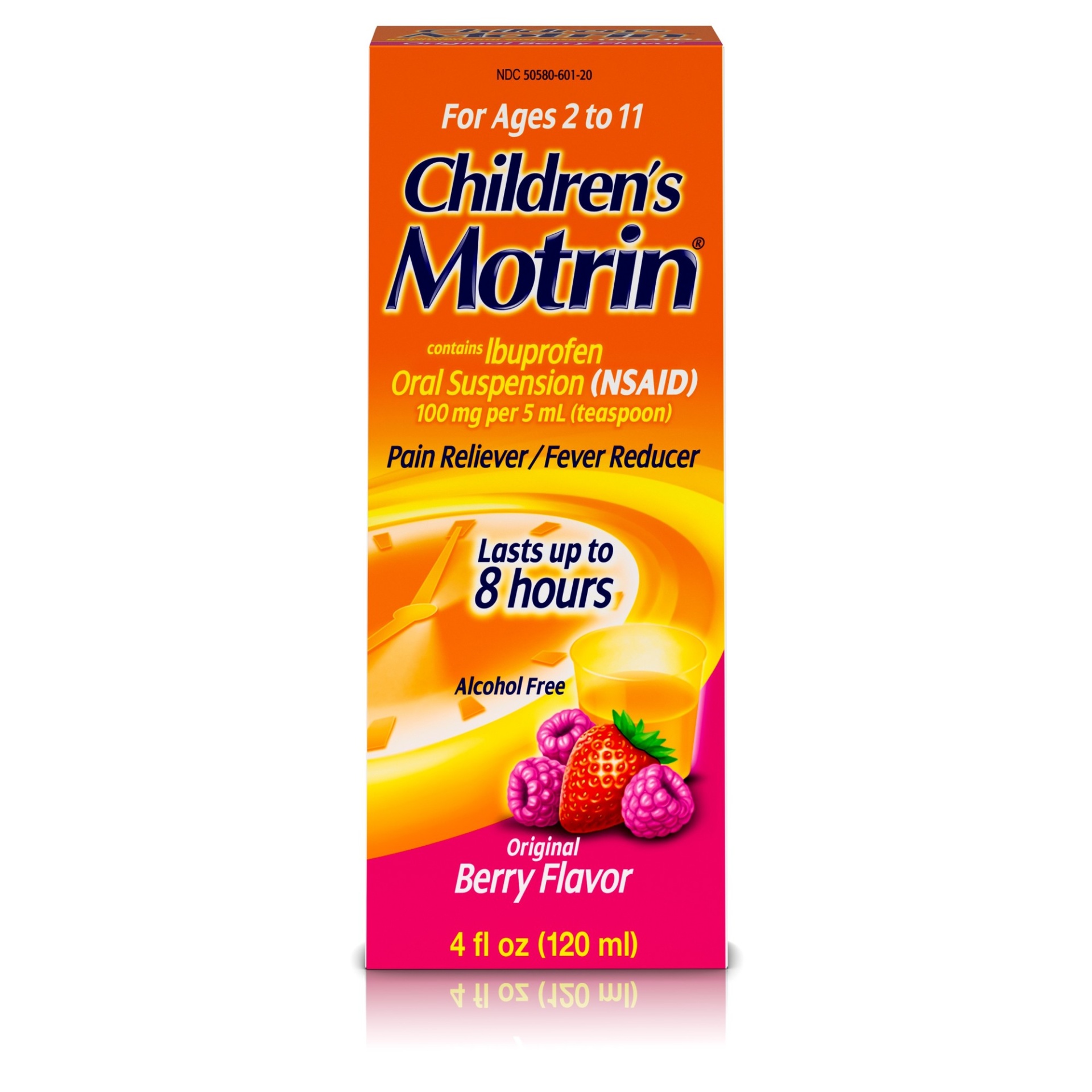 slide 1 of 6, Children's Motrin Oral Suspension, Pain Relief, Ibuprofen, Berry Flavored, 4 fl oz