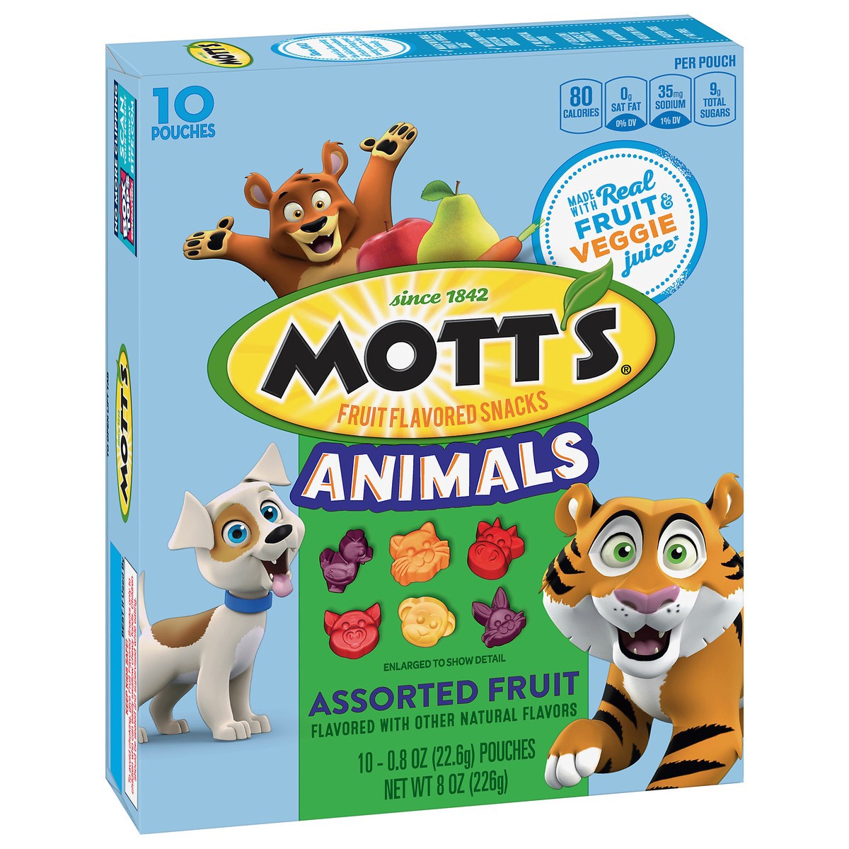 slide 9 of 9, Mott's Fruit Flavored Snacks, Animals Assorted Fruit, Gluten Free Snack, 10 Ct, 8 oz, 10 ct
