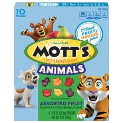 Mott's Fruit Flavored Snacks, Animals Assorted Fruit, Gluten Free Snack, 10 Ct, 8 oz