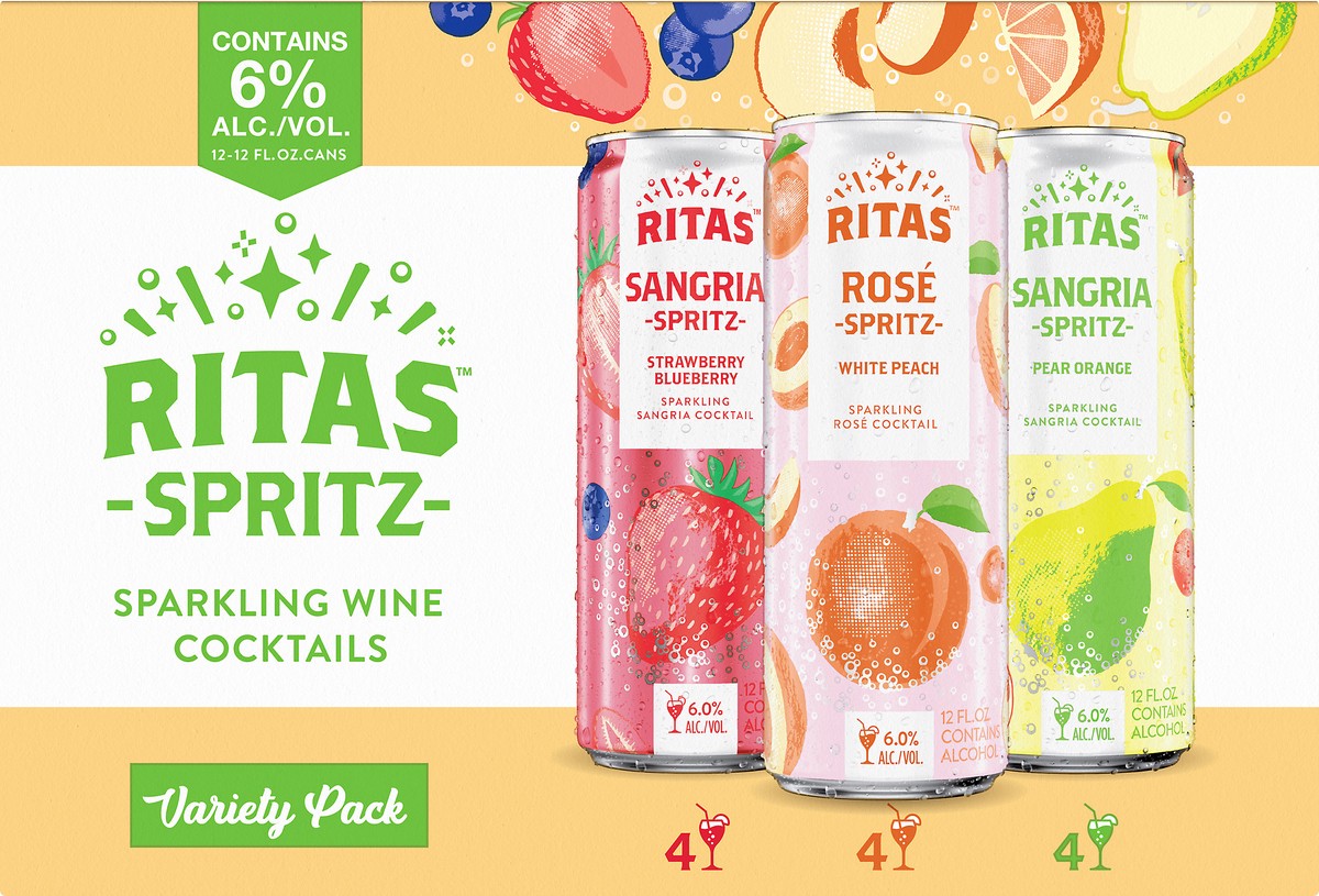 slide 7 of 9, RITAS Spritz Sparkling Wine Cocktail Variety Pack, 12 ct; 12 fl oz