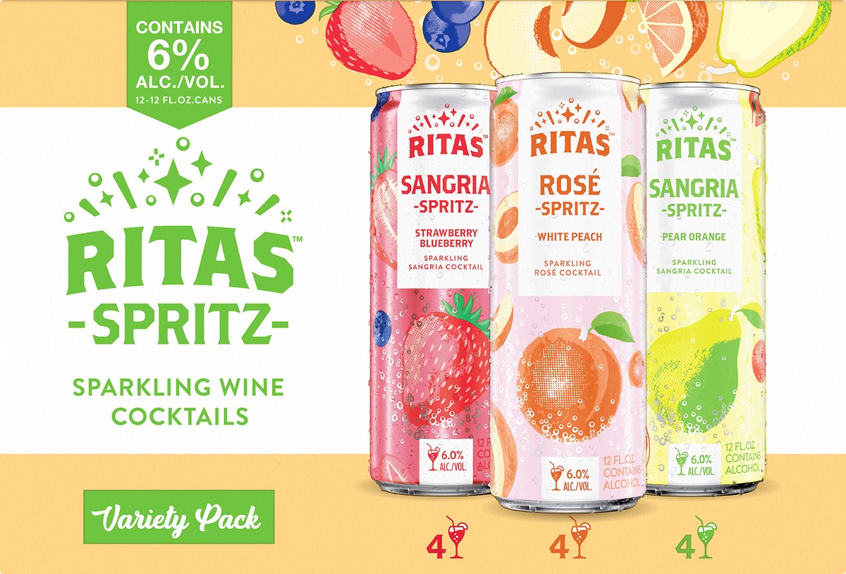 slide 8 of 9, RITAS Spritz Sparkling Wine Cocktail Variety Pack, 12 ct; 12 fl oz