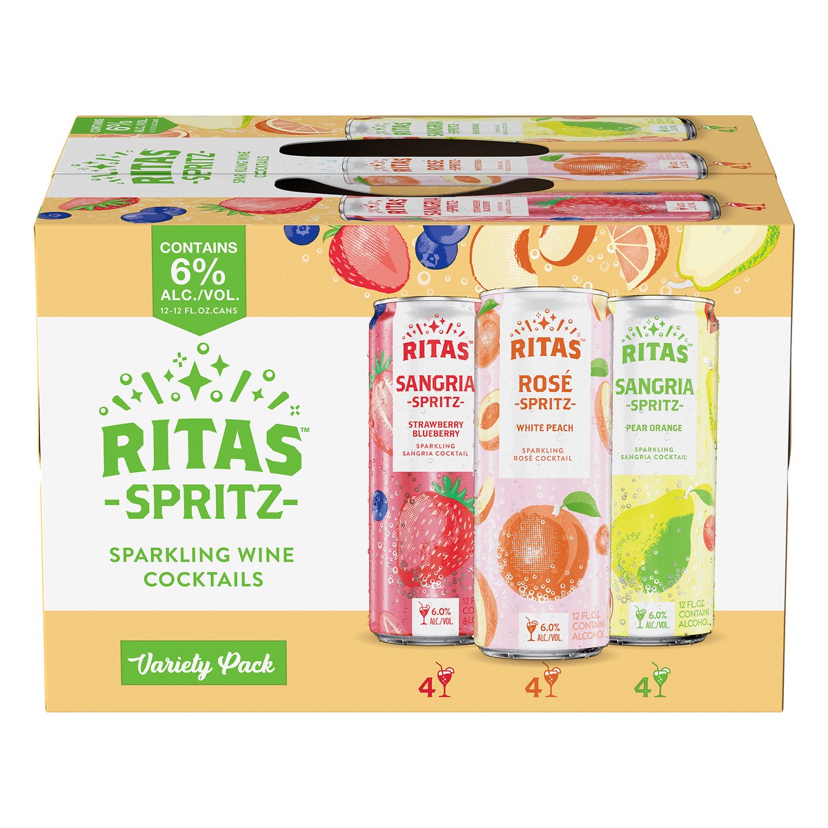 slide 9 of 9, RITAS Spritz Sparkling Wine Cocktail Variety Pack, 12 ct; 12 fl oz