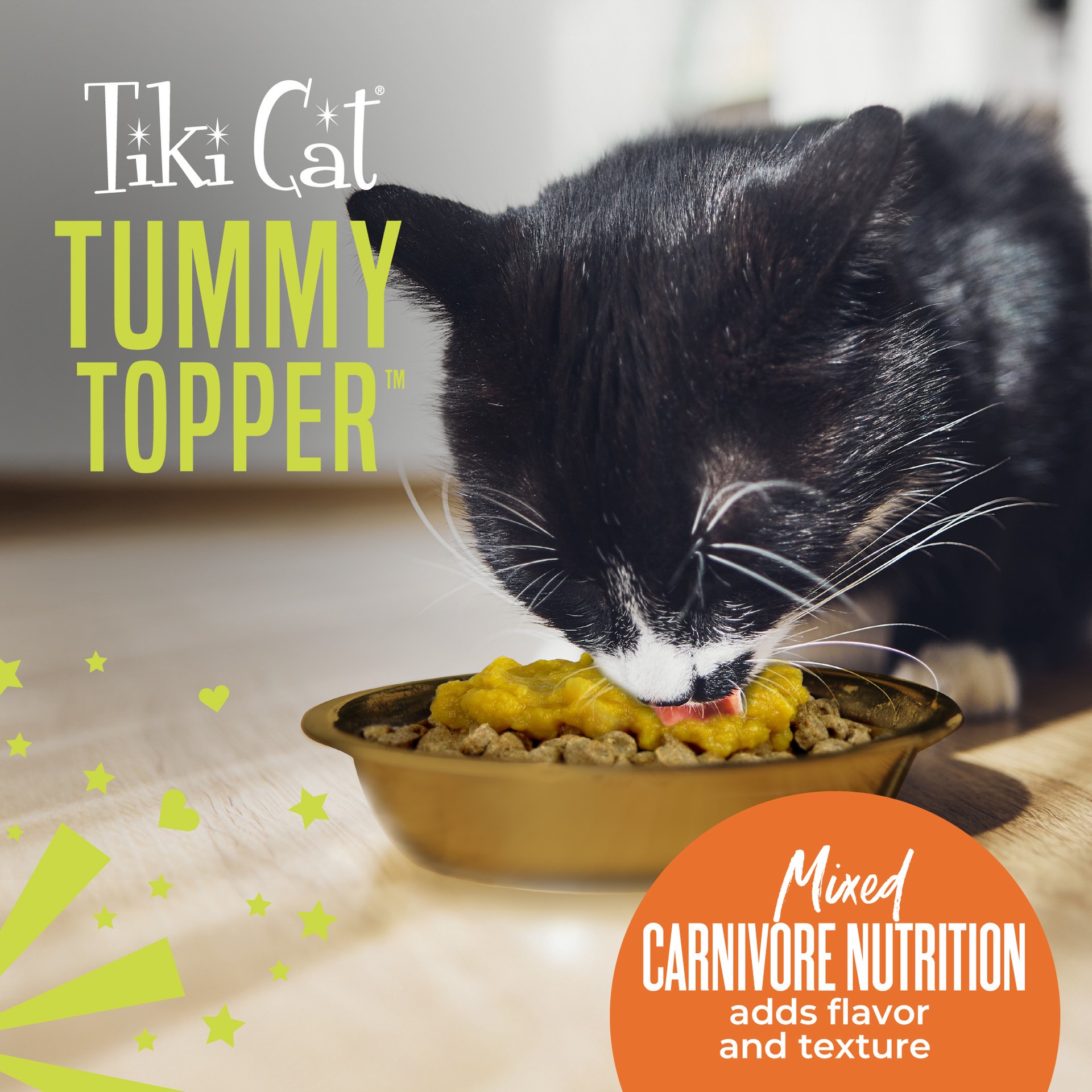 slide 3 of 6, Tiki Cat Topper Multipack, Tummy Topper, Pumpkin Recipe in Broth Cat Food, 1.5 oz., Count of 12, 1 ct