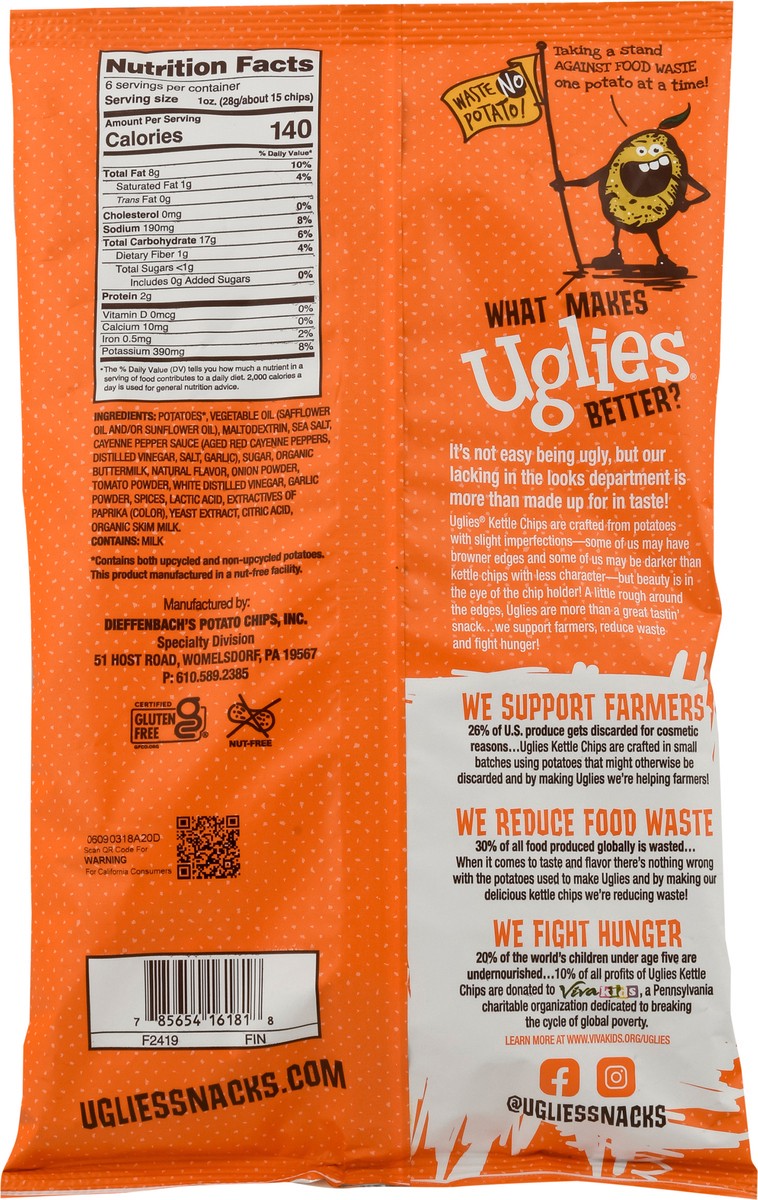 slide 2 of 13, Uglies Buffalo Ranch Flavored Kettle Potato Chips 6 oz, 6 oz