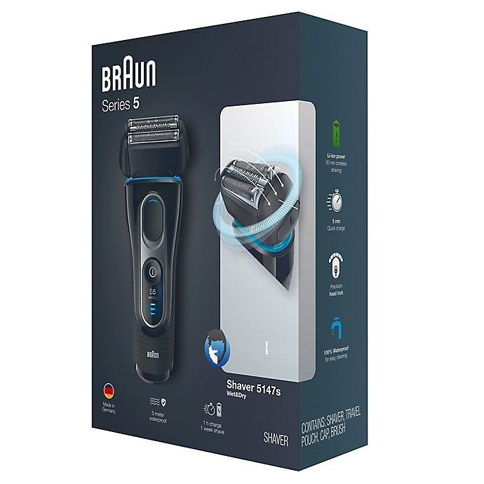 slide 6 of 6, Braun Series 5 5147S Men's Wet/Dry Electric Shaver with Travel Case, 1 ct