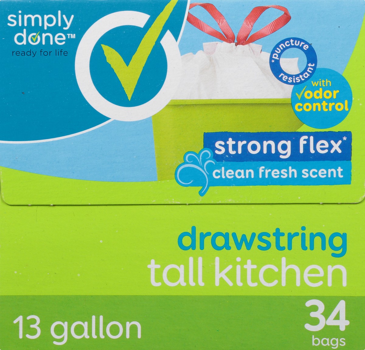 slide 6 of 11, Simply Done Tall Flex Drawstring, 34 ct