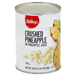 Raley's Pineapple, Crushed, In Juice 20 oz