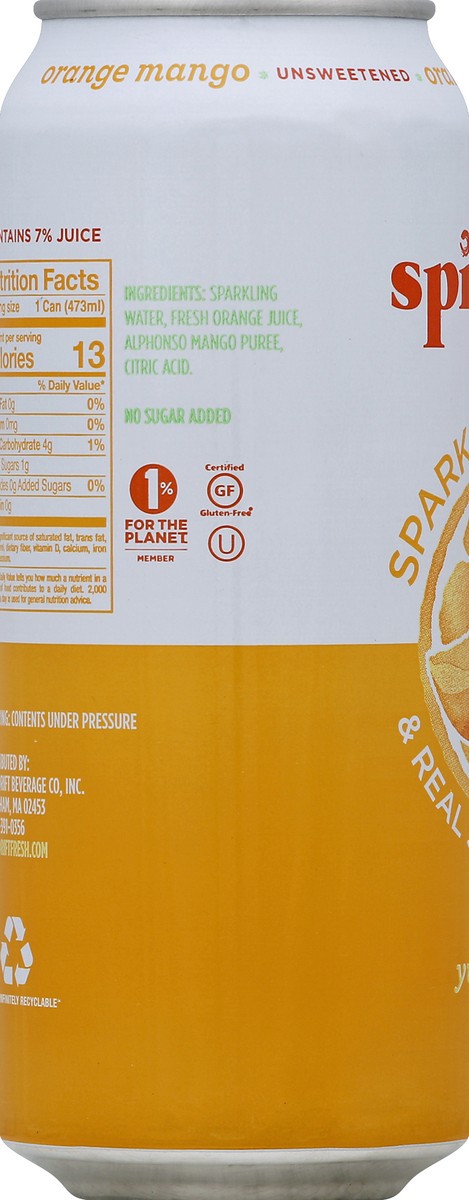 slide 3 of 4, Spindrift Orange Mango Sparkling Water, 16 fl oz