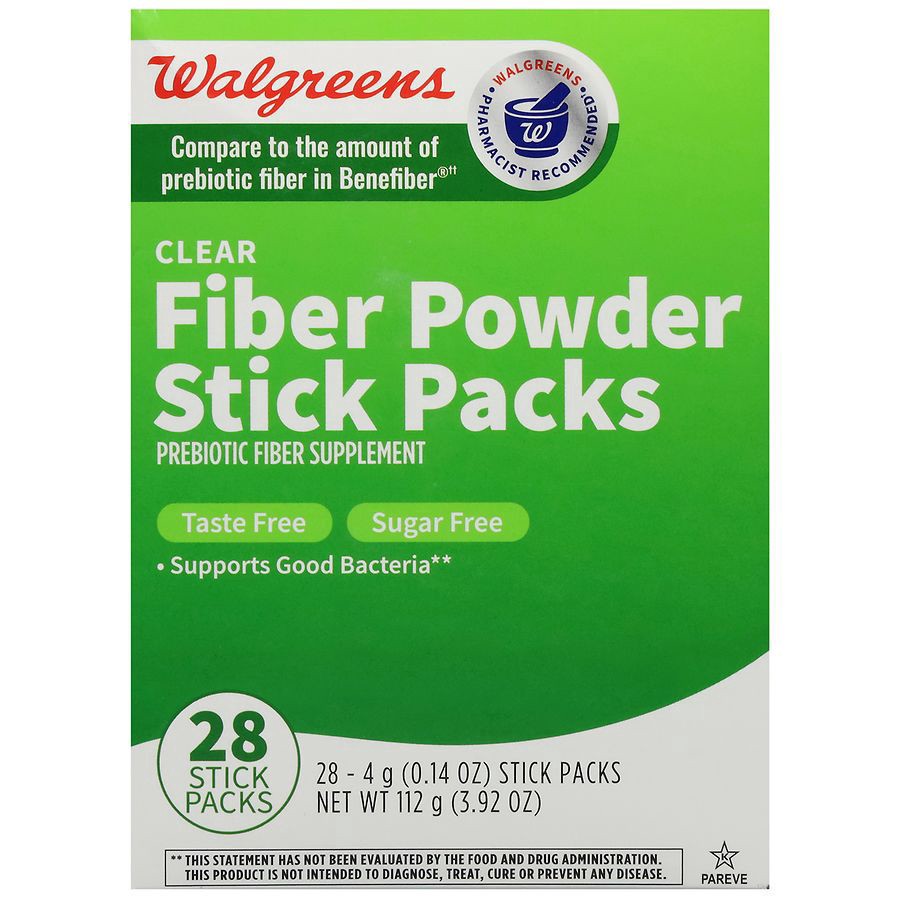 slide 2 of 5, Walgreens Clear Soluble Fiber Powder Stick Packs, 28 ct