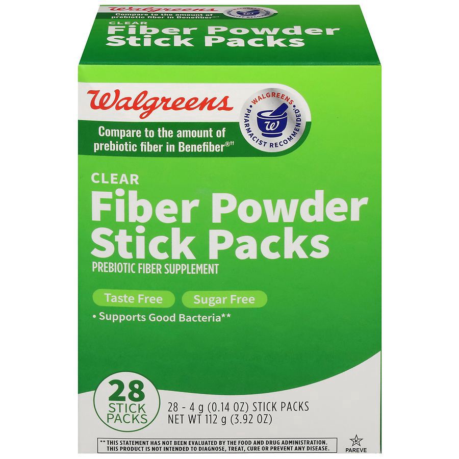slide 1 of 5, Walgreens Clear Soluble Fiber Powder Stick Packs, 28 ct