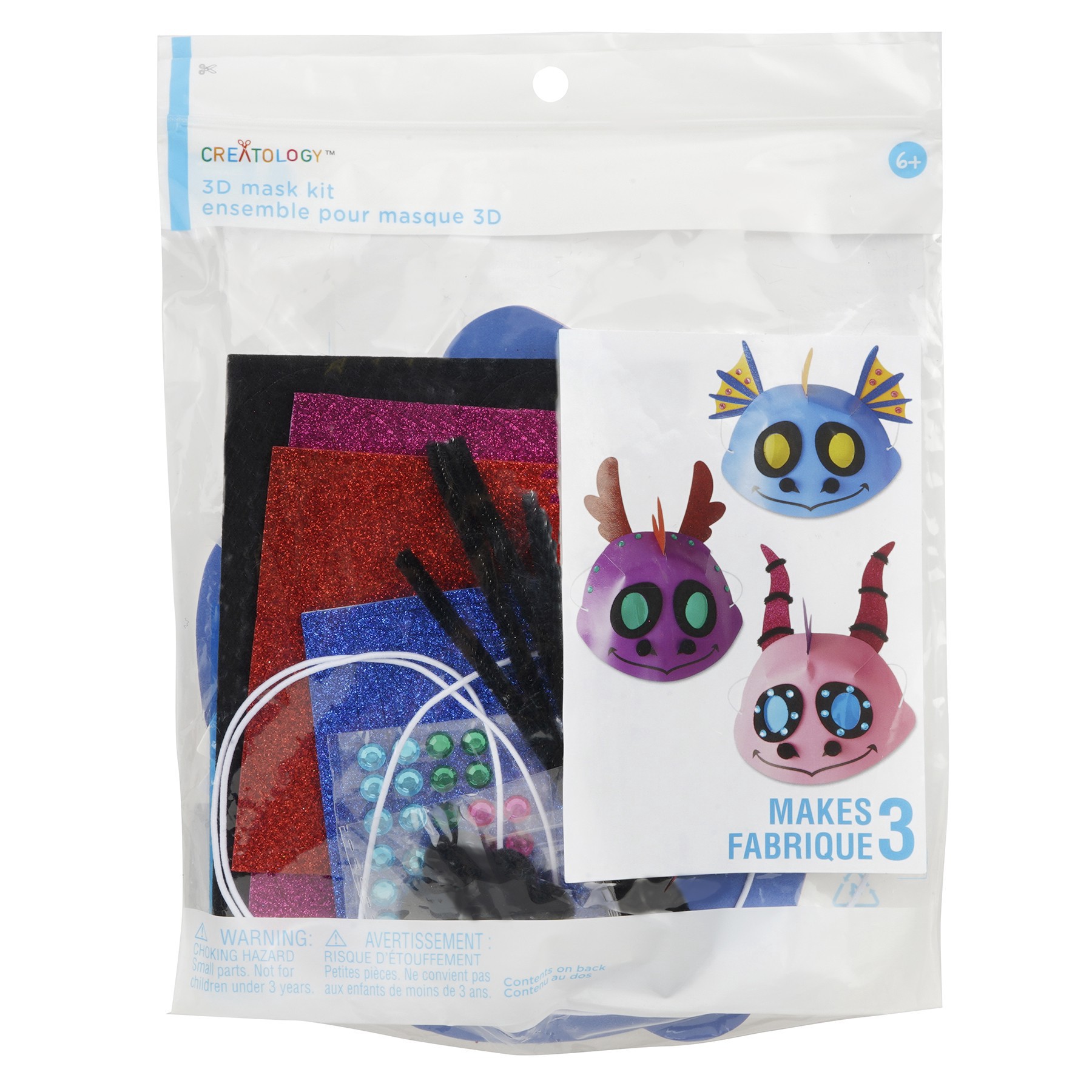 slide 2 of 3, Dragon 3d Mask Craft Kit By Creatology, makes 3 masks