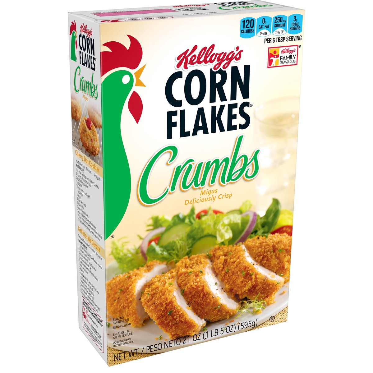 slide 4 of 8, Corn Flakes Kellogg's Corn Flakes Crumbs, 8 Vitamins and Minerals, Try in Recipes, Original, 21oz Box, 1 Box, 21 oz