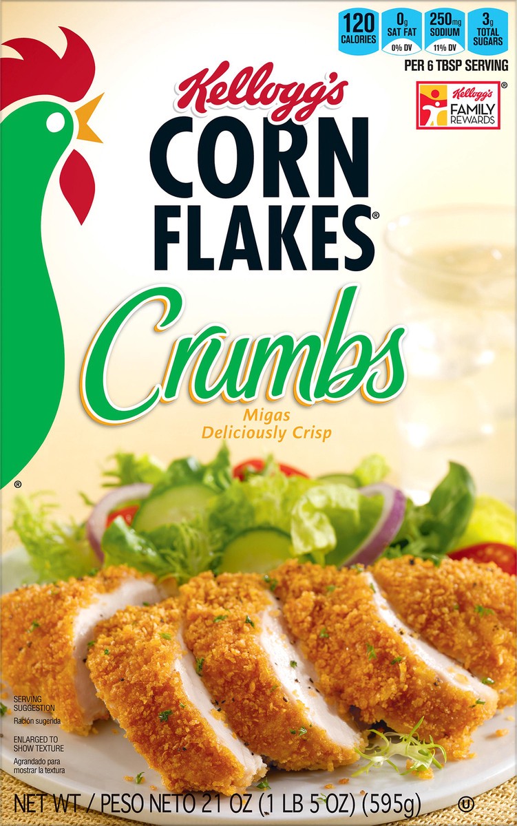 slide 5 of 8, Corn Flakes Kellogg's Corn Flakes Crumbs, 8 Vitamins and Minerals, Try in Recipes, Original, 21oz Box, 1 Box, 21 oz