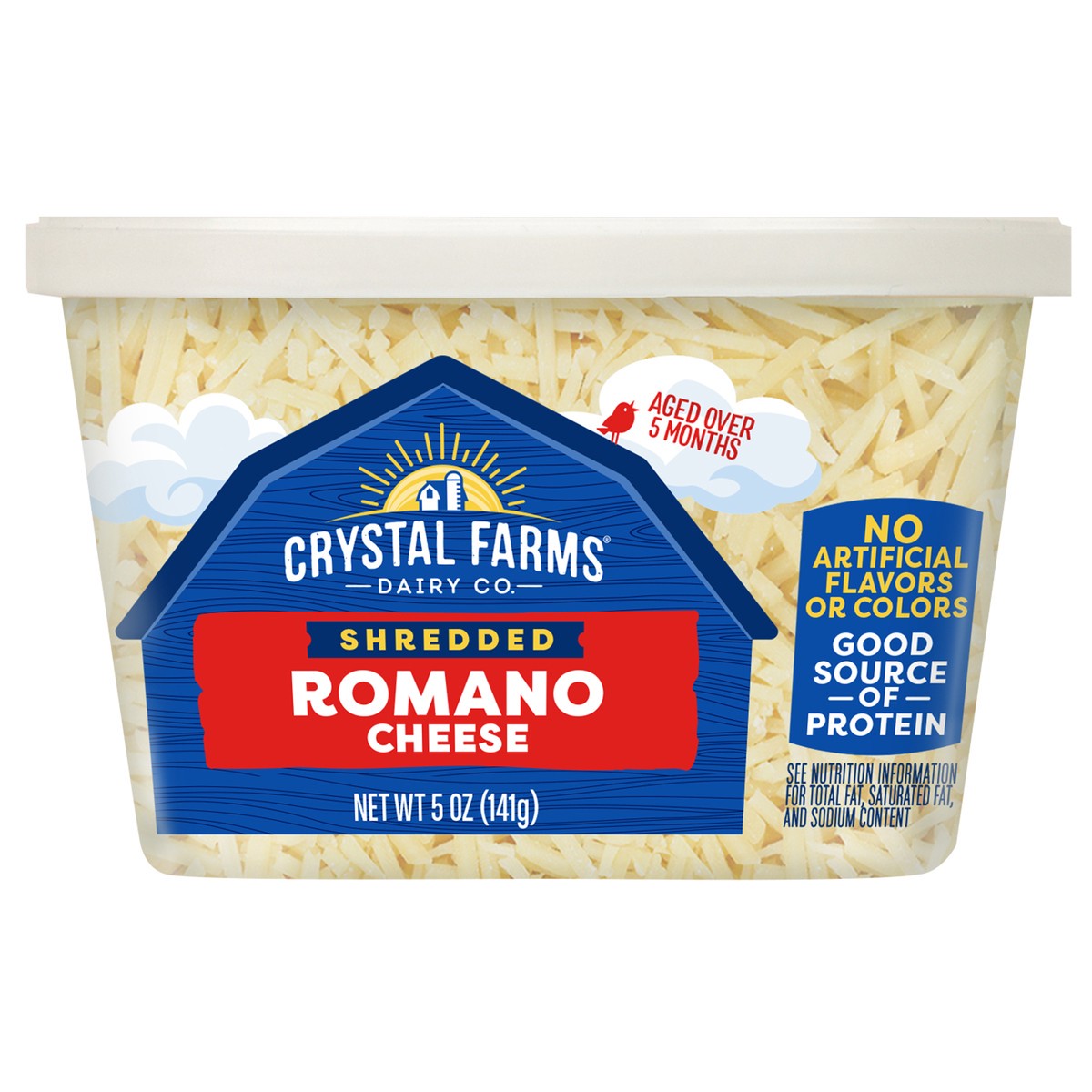 slide 1 of 1, Crystal Farms Shredded Romano Cheese, 5 oz
