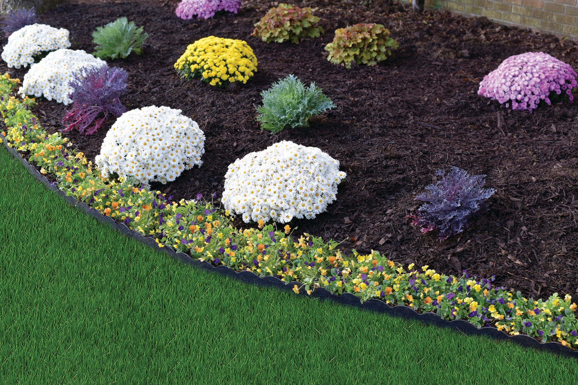 slide 5 of 6, Easyflex No-Dig Scalloped Landscape Edging - Black, 20 ft