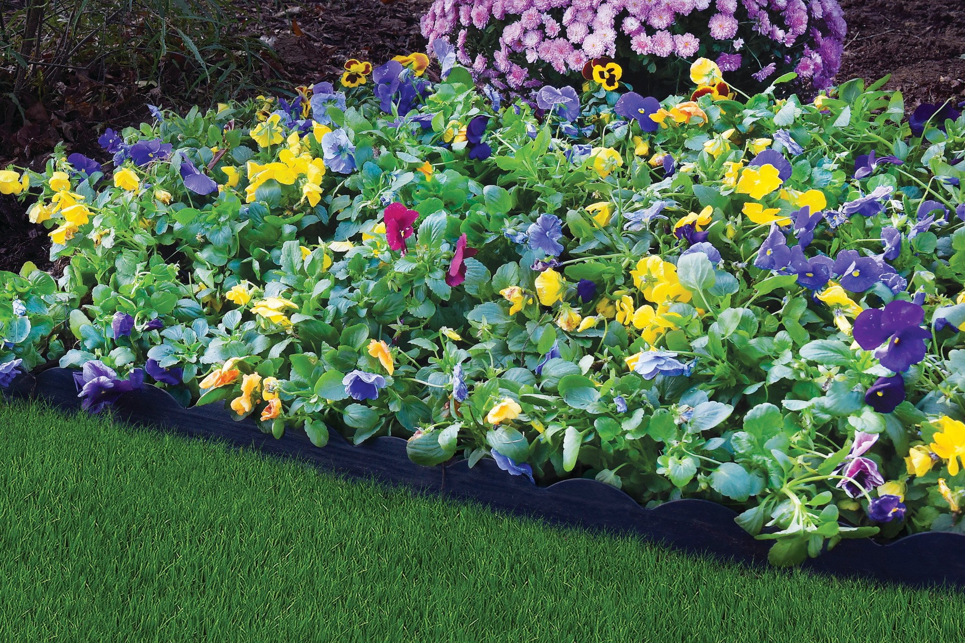 slide 2 of 6, Easyflex No-Dig Scalloped Landscape Edging - Black, 20 ft