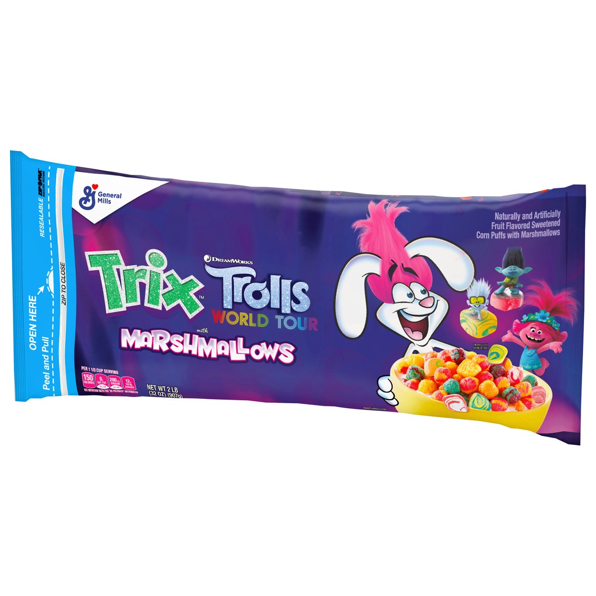 slide 6 of 11, Trix Trolls with Marshmallows Breakfast Cereal, 32 oz, 2 lb