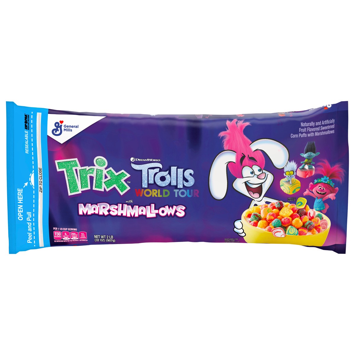 slide 1 of 11, Trix Trolls with Marshmallows Breakfast Cereal, 32 oz, 2 lb