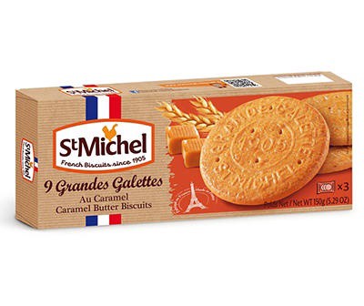 slide 1 of 1, St Michel Caramel Butter Cookies, 5.29 oz