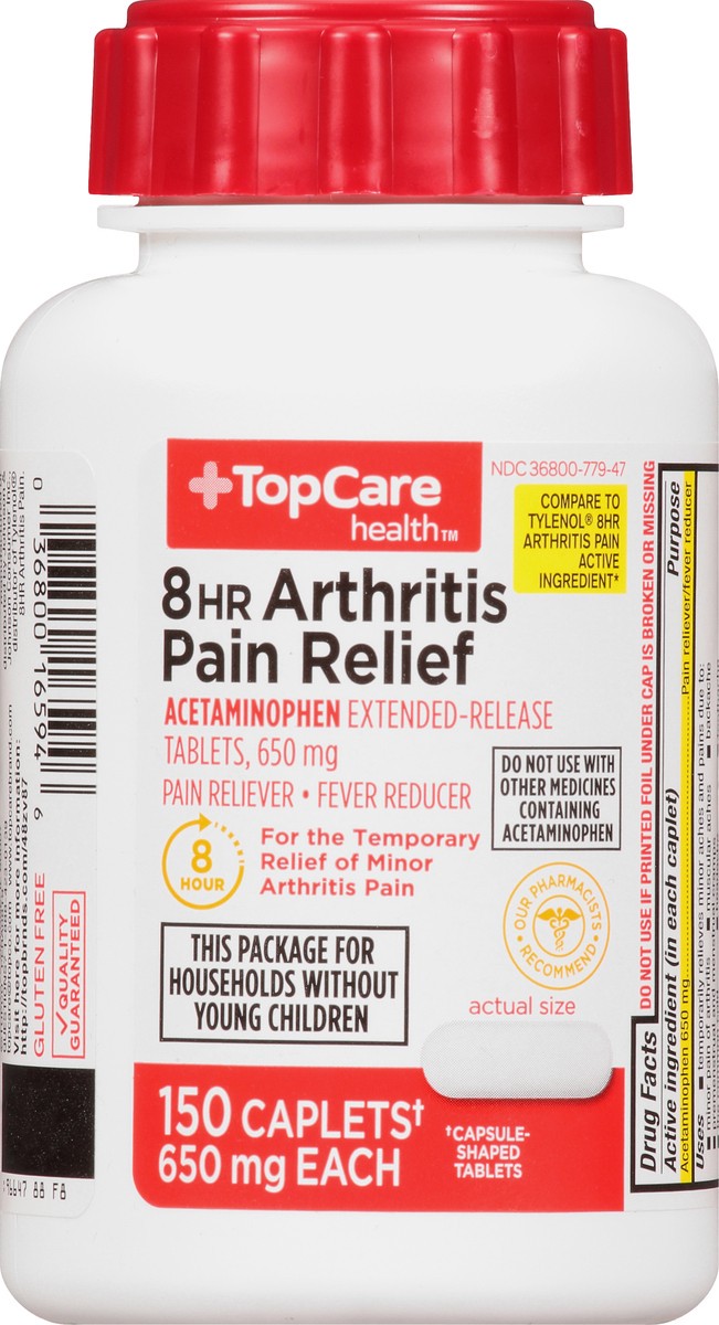 slide 8 of 9, TopCare Health 650 mg Arthritis Pain Relief 150 Caplets, 150 ct