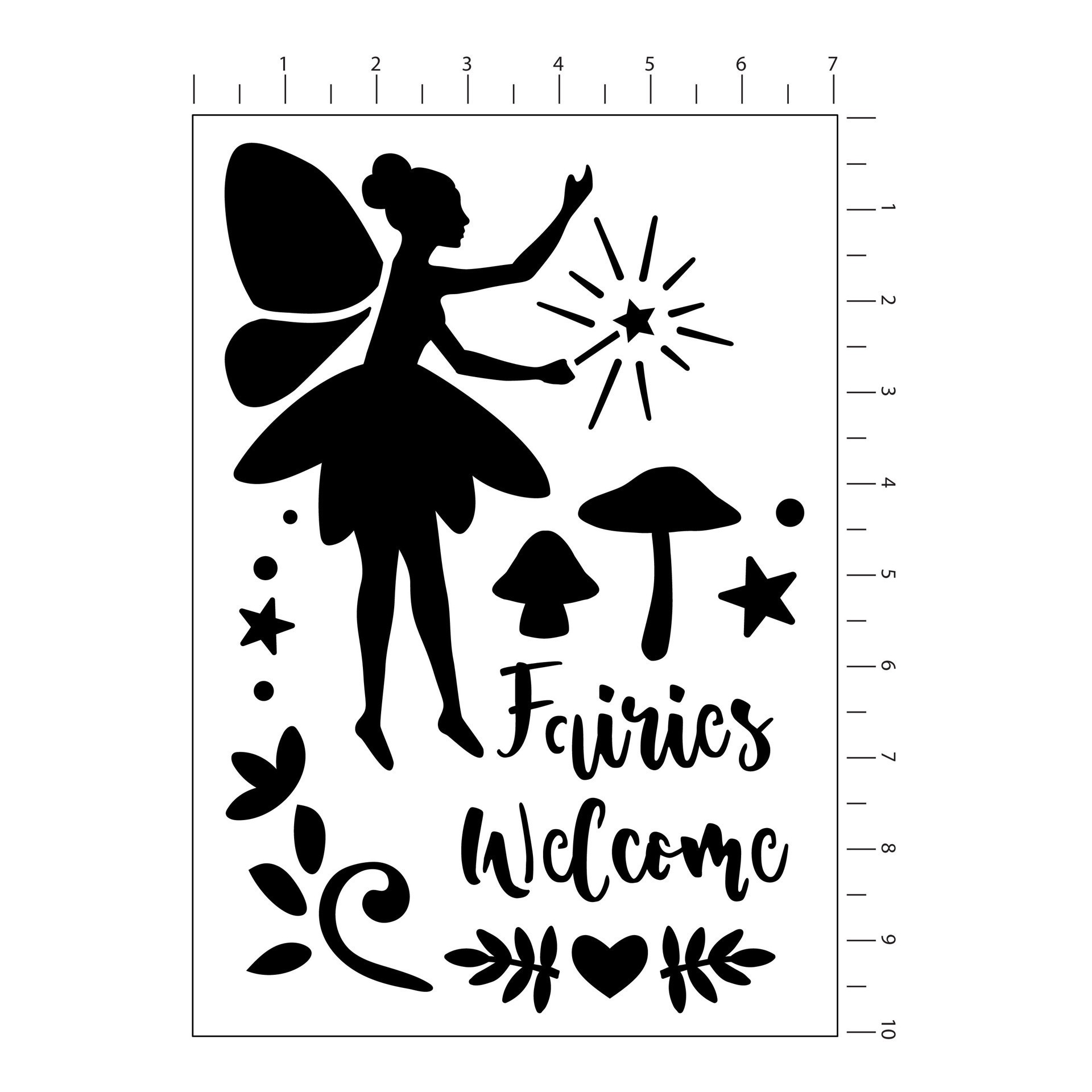 slide 2 of 3, Fairies Stencils By Craft Smart, 7" X 10", 7 in x 10 in